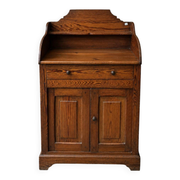 Small kitchen cabinet in pitch pine.