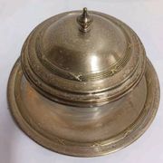 Glass and Brass Candy Dish with Bowl