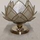 Pair of mother-of-pearl lotus flower bedside or mood lamps