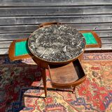 Table bouillotte en noyer d’époque directoire XVIII eme siècle
