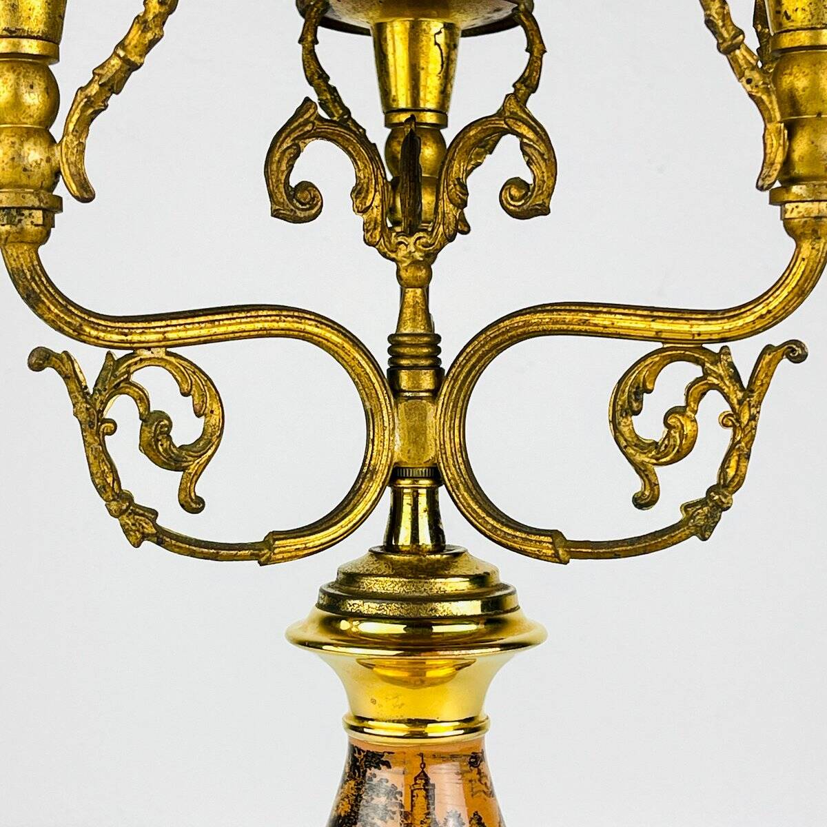 Lampe de table à 3 bras Chasse par C. Florentine, Italie, années 1950