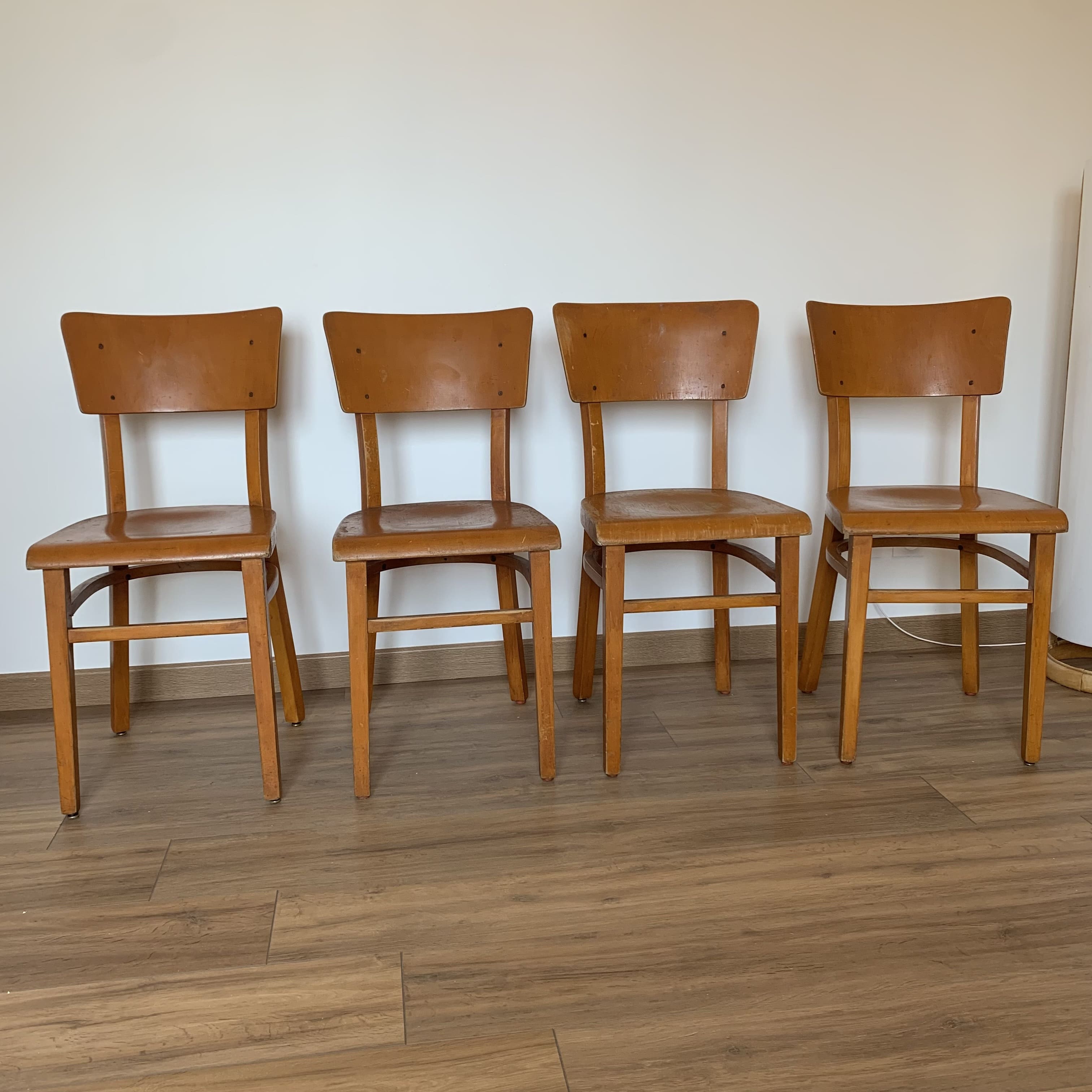 4 camel Thonet bistro chairs