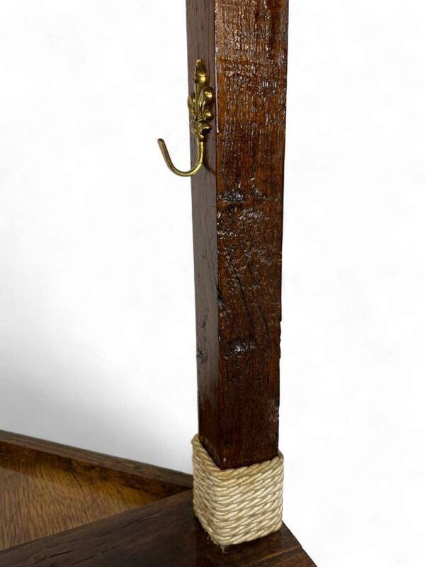 Bar haute vintage en bois / comptoir / meuble bar avec cloche