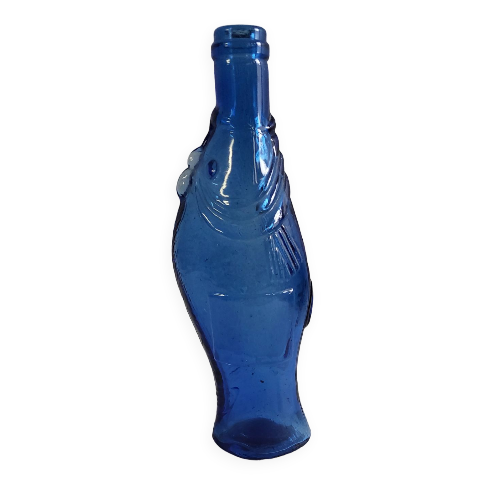 Carafe, bottle blue fish colbat