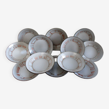 Set of 12 hollow plates in Niderviller stoneware
