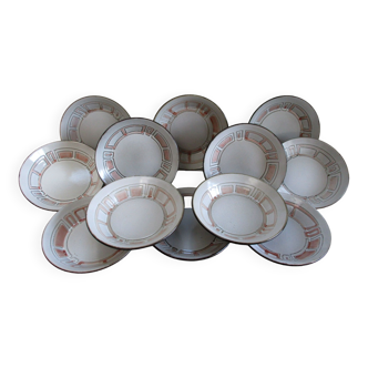 Set of 12 hollow plates in Niderviller stoneware