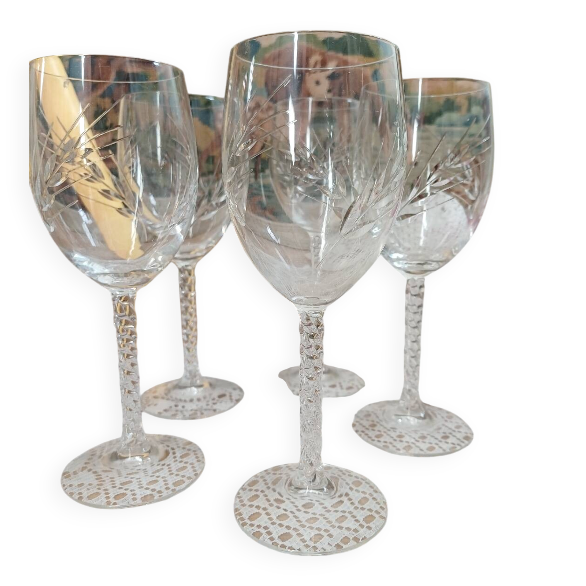 Crystal D'Arques footed glasses