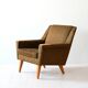 Fauteuil vintage scandinave avec tissu d'origine