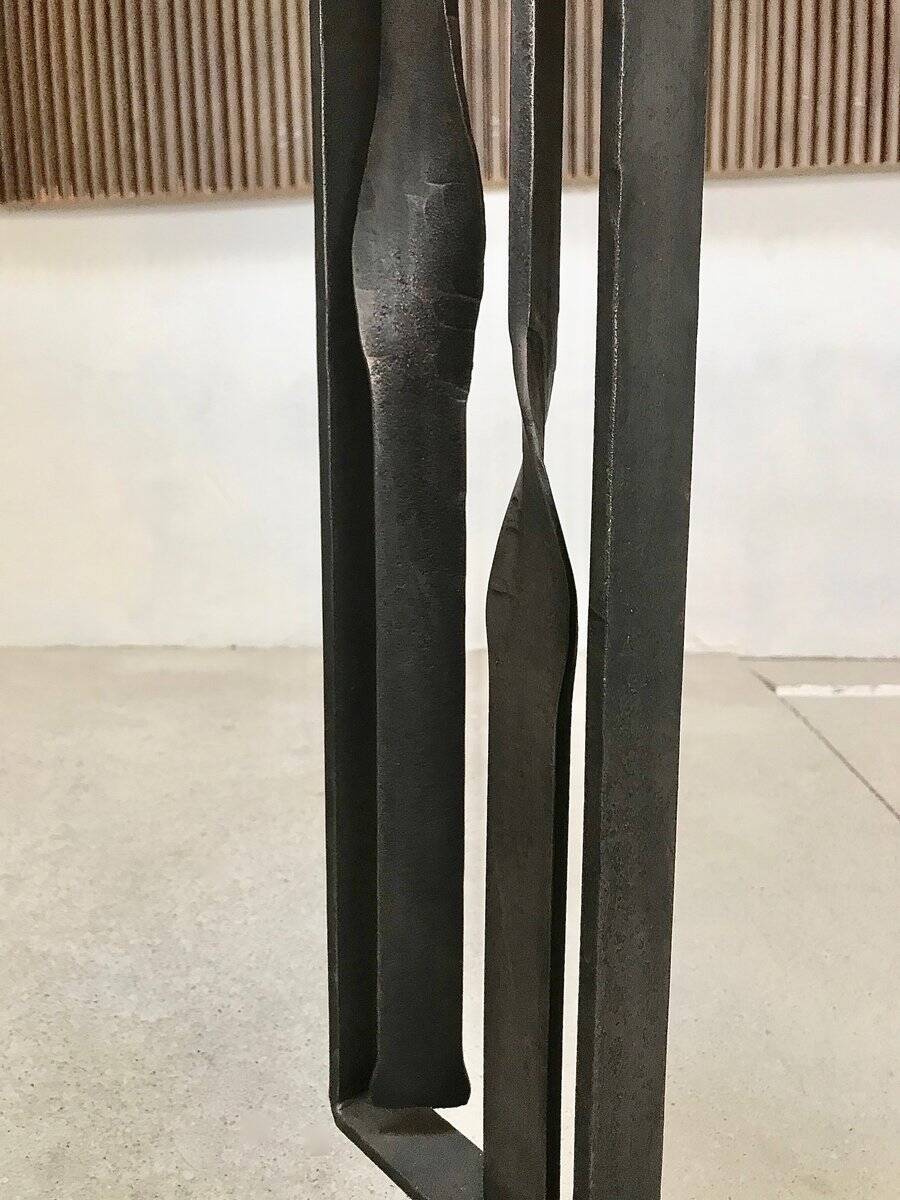 Sculptural brutalist candleholder in wrought iron, GDR / Germany, 1960s