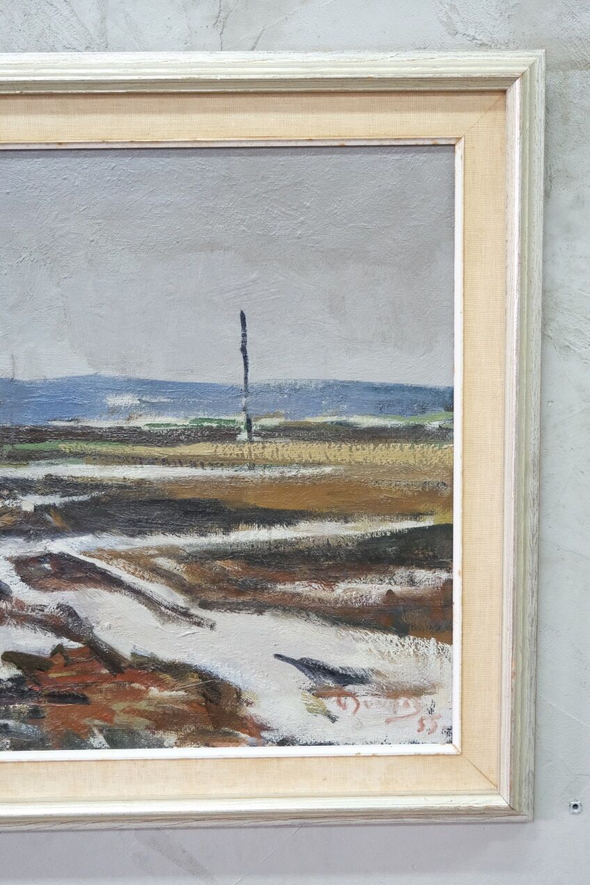 Swedish Modern Painting, Signed,  1955, Oil on Panel, Framed