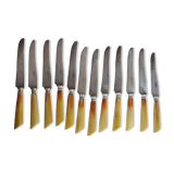 12 old large table knives