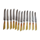 12 old large table knives