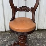 Mid-19th century solid walnut harpist's chair