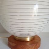 Bedside lamp wood and opaline