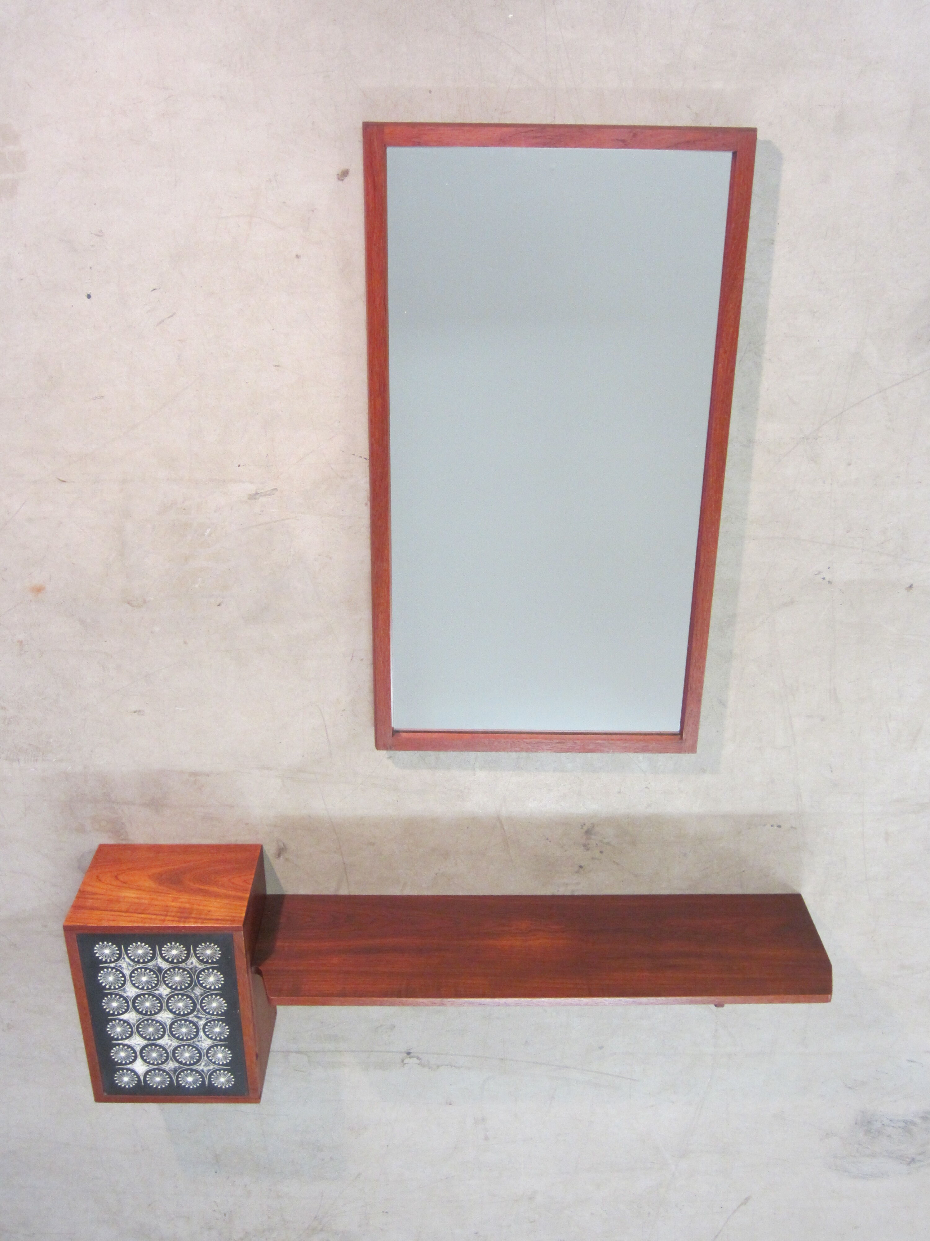 Scandinavian entrance mirror and shelf by Hans-Agne Jakobsson Åhus