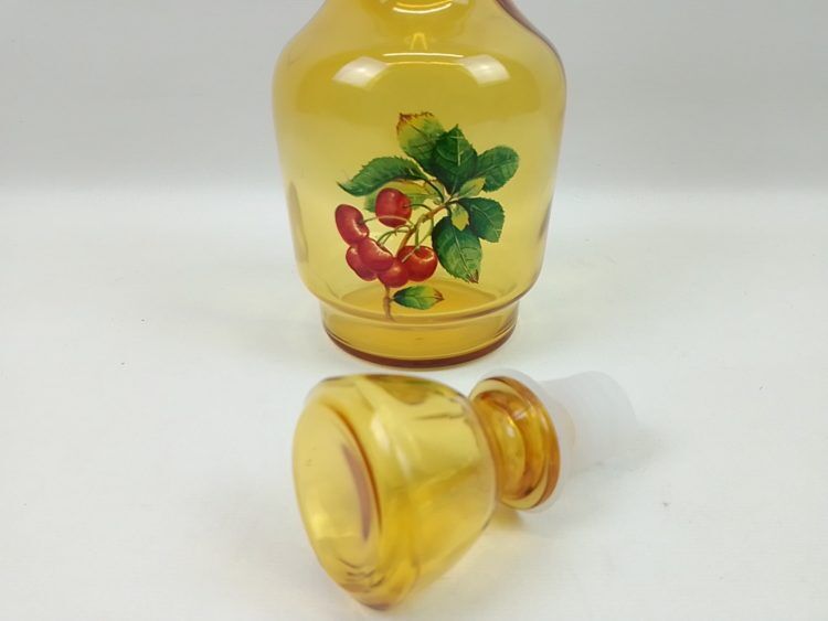 Vintage decanter in cherry yellow glass