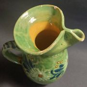 Enamelled terracotta pitcher, Spain, 20th century