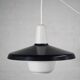 Danish steel and opal glass pendant lamp