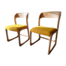 Paire de chaises traîneau Baumann