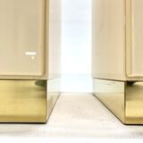 Pair of lacquer and brass bedside tables Éric Maville 1970