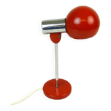 Très rare space age mid century vintage red & chrome lampe de bureau par kaiser germany