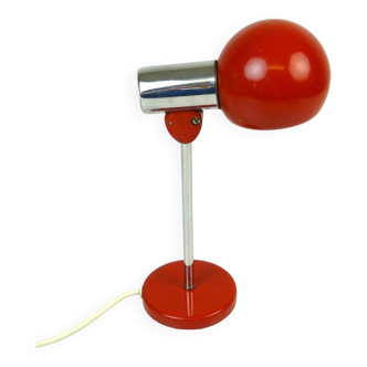 Très rare space age mid century vintage red & chrome lampe de bureau par kaiser germany