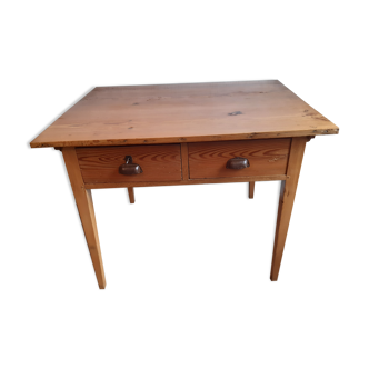 Table bureau ancien sapin d'époque 1900 2 tiroirs