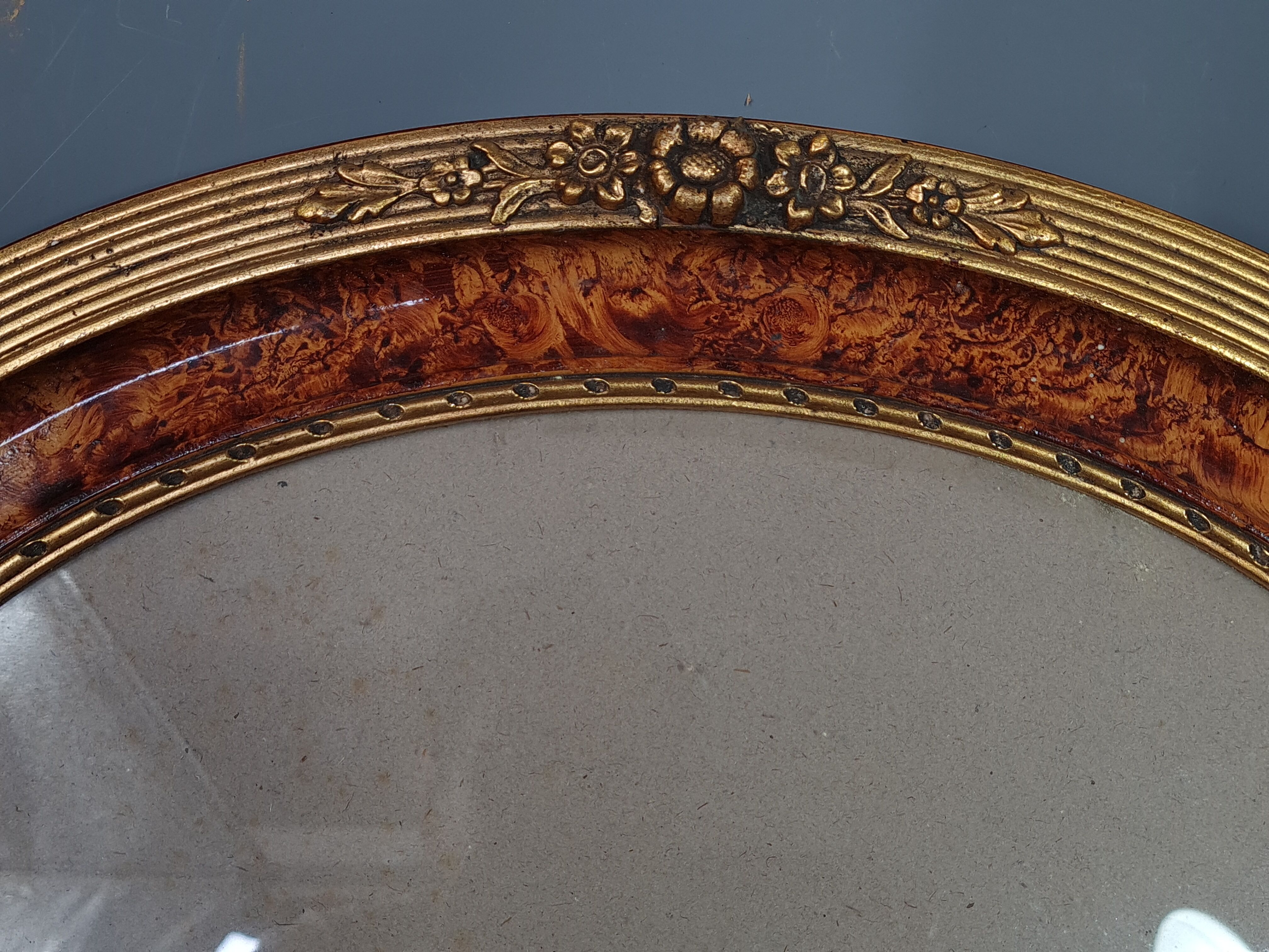 Old oval frame gilded stucco wood
