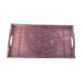 Exotic wooden tray carved Reunion Island