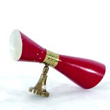Italian Mid-Century single double cones wall lamp, 1950s