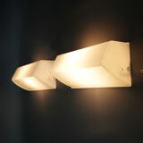 Pair of glass wall light of the years 50 Holophane