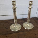Antique pair of brass candlesticks