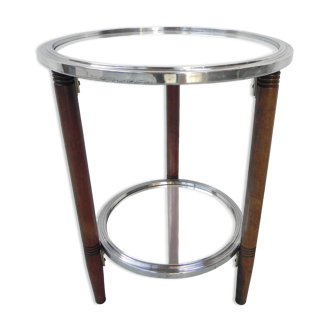 Art Deco side table with 2 mirror plateaus