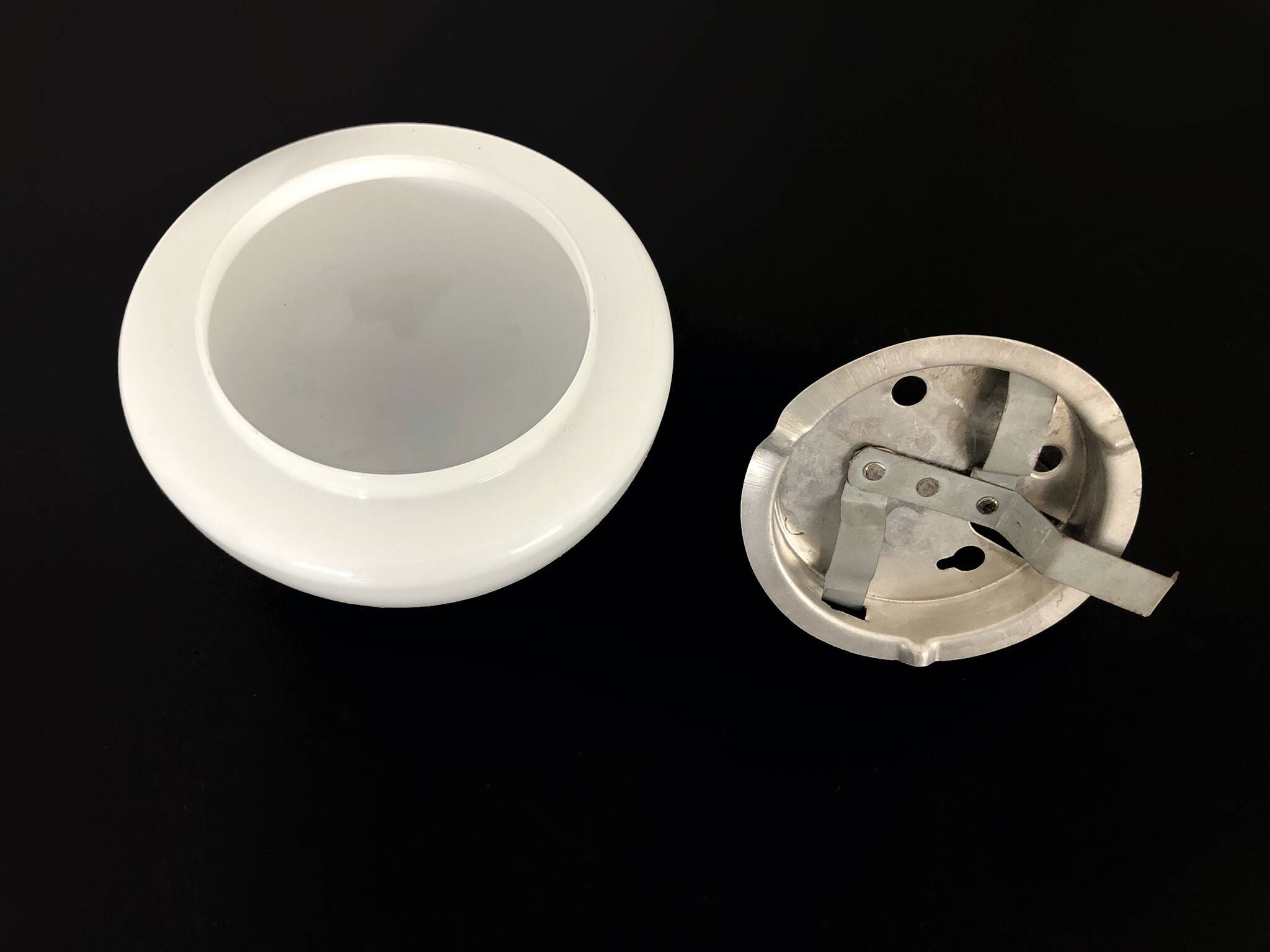 Vintage wall light, white opaline globe. 60s-70s GDR
