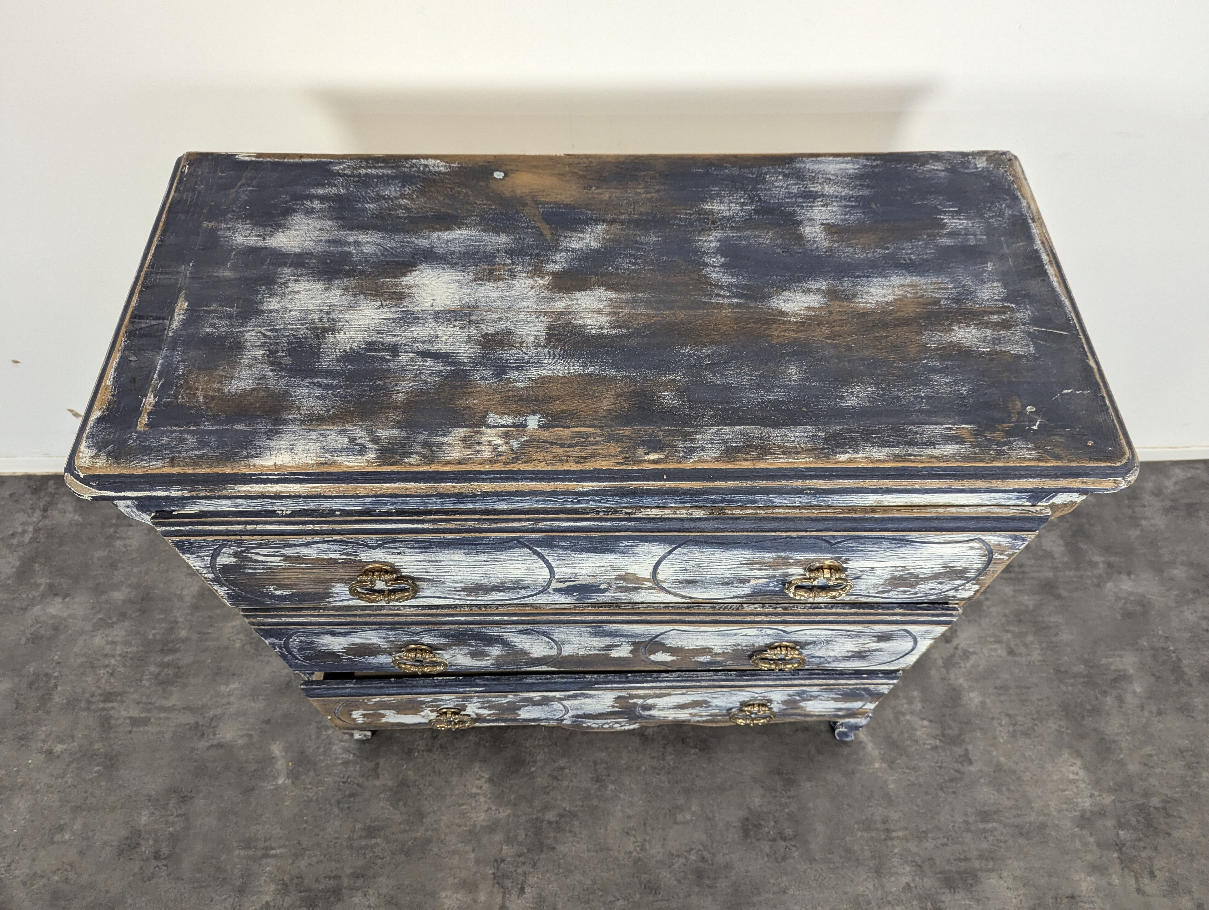 Louis XV style patinated chest of drawers