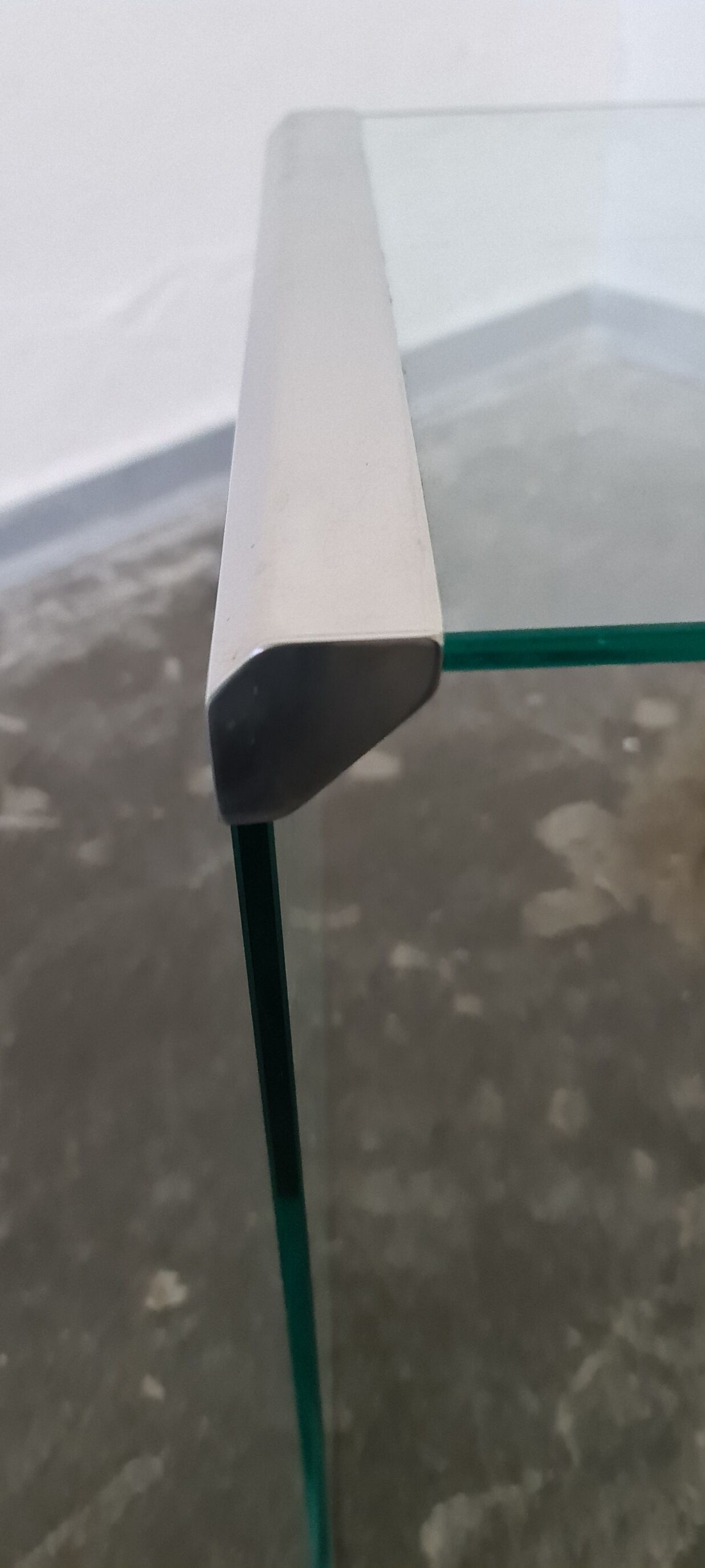 Vintage glass and metal side table