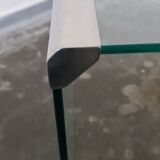 Vintage glass and metal side table