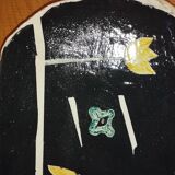 Vintage plate – Abstract decor – 1950s–60s – Handmade ceramics