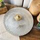 Large vintage ceiling lamp in chiseled glass and brass 34 cm