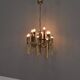 Italian brass chandelier 12 spot pendant lamp by Gaetano Sciolari, 1970s