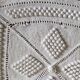 Antique handmade white cotton crochet bedspread