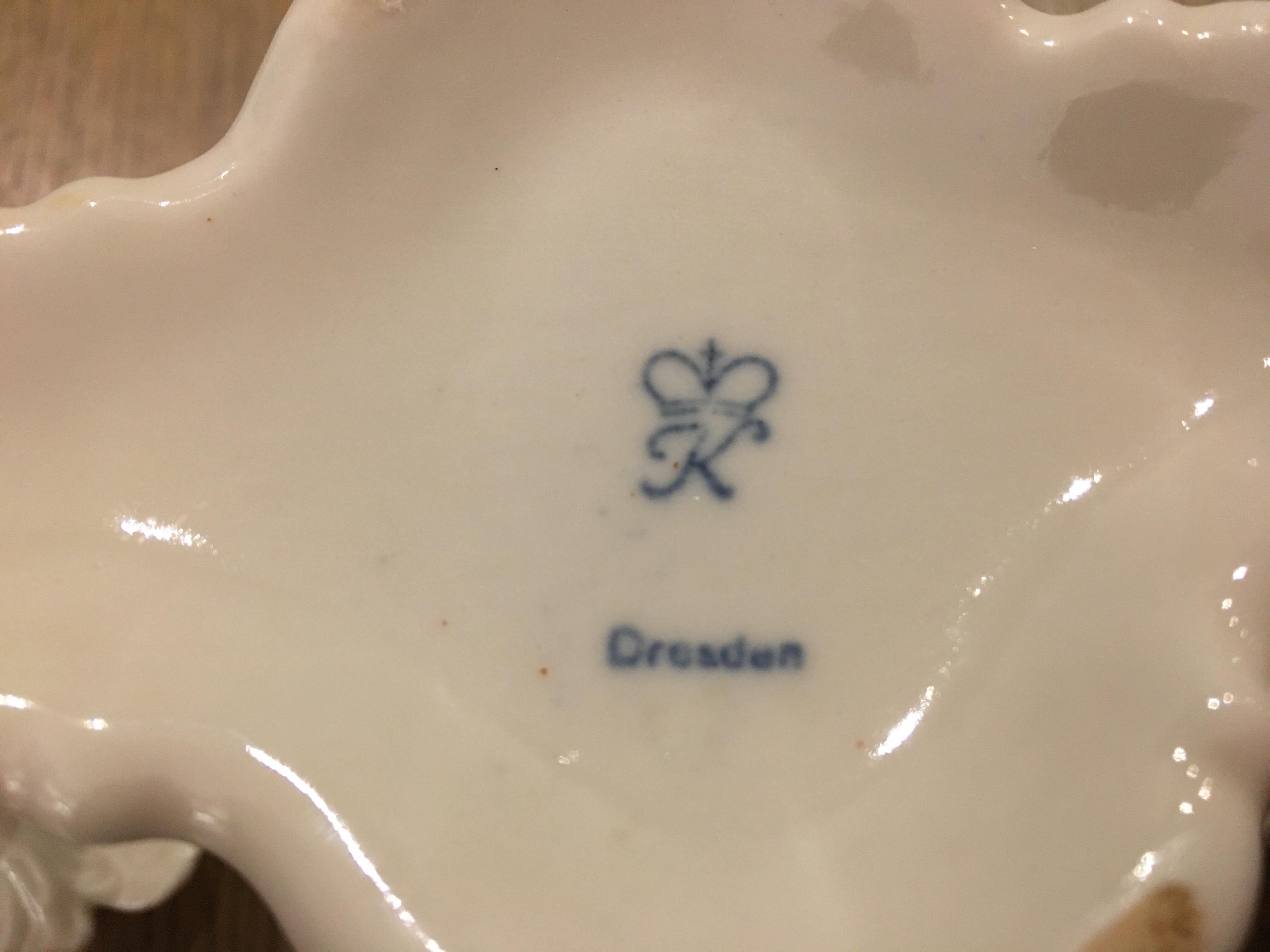 Ancient candlestick two porcelain branch