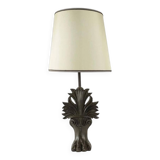 Lampe montée sur pied de baignoire en fonte, XIXème siècle