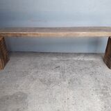 Old solid wood bench