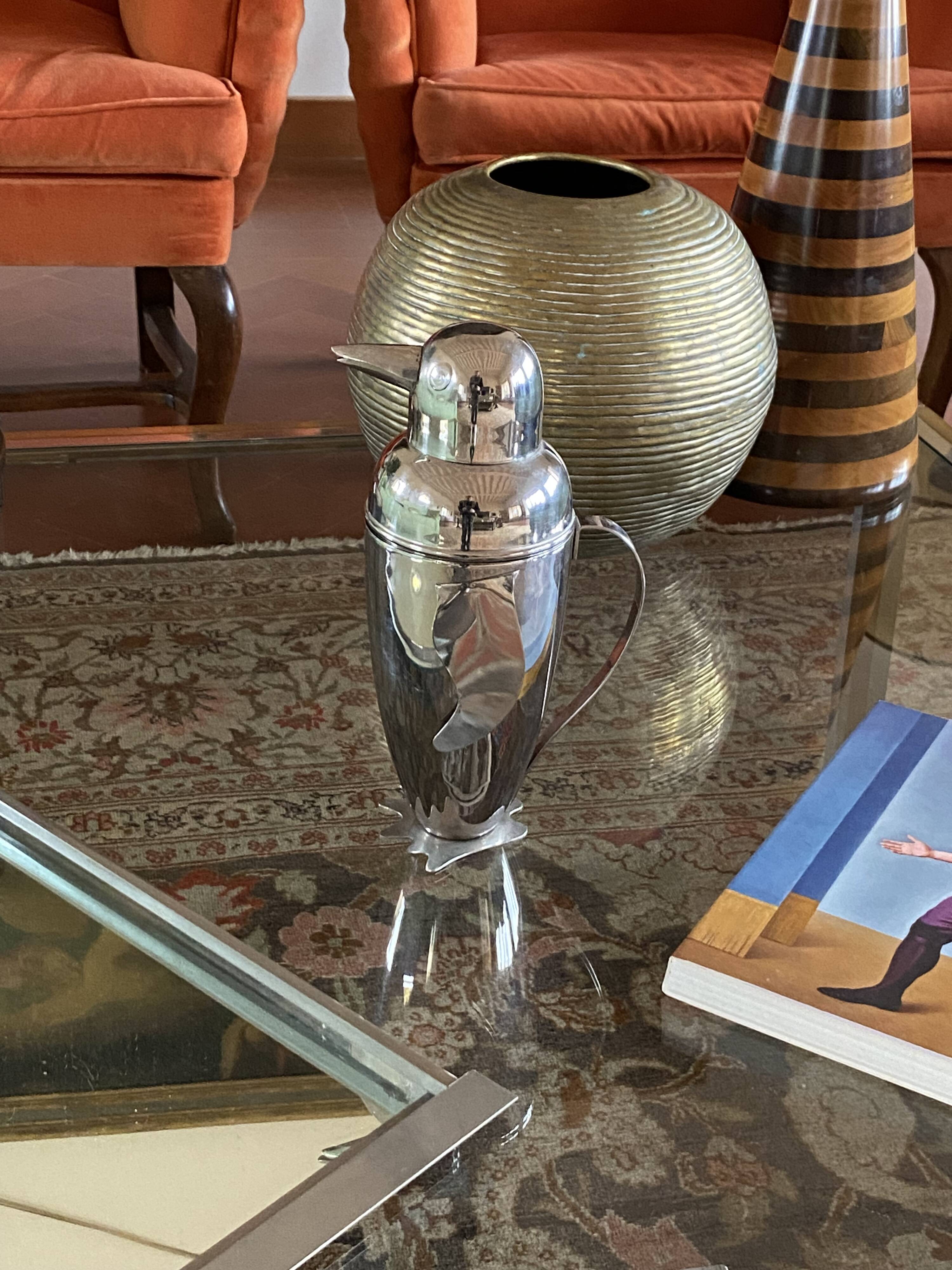 Penguin cocktail shaker, italy late xx century