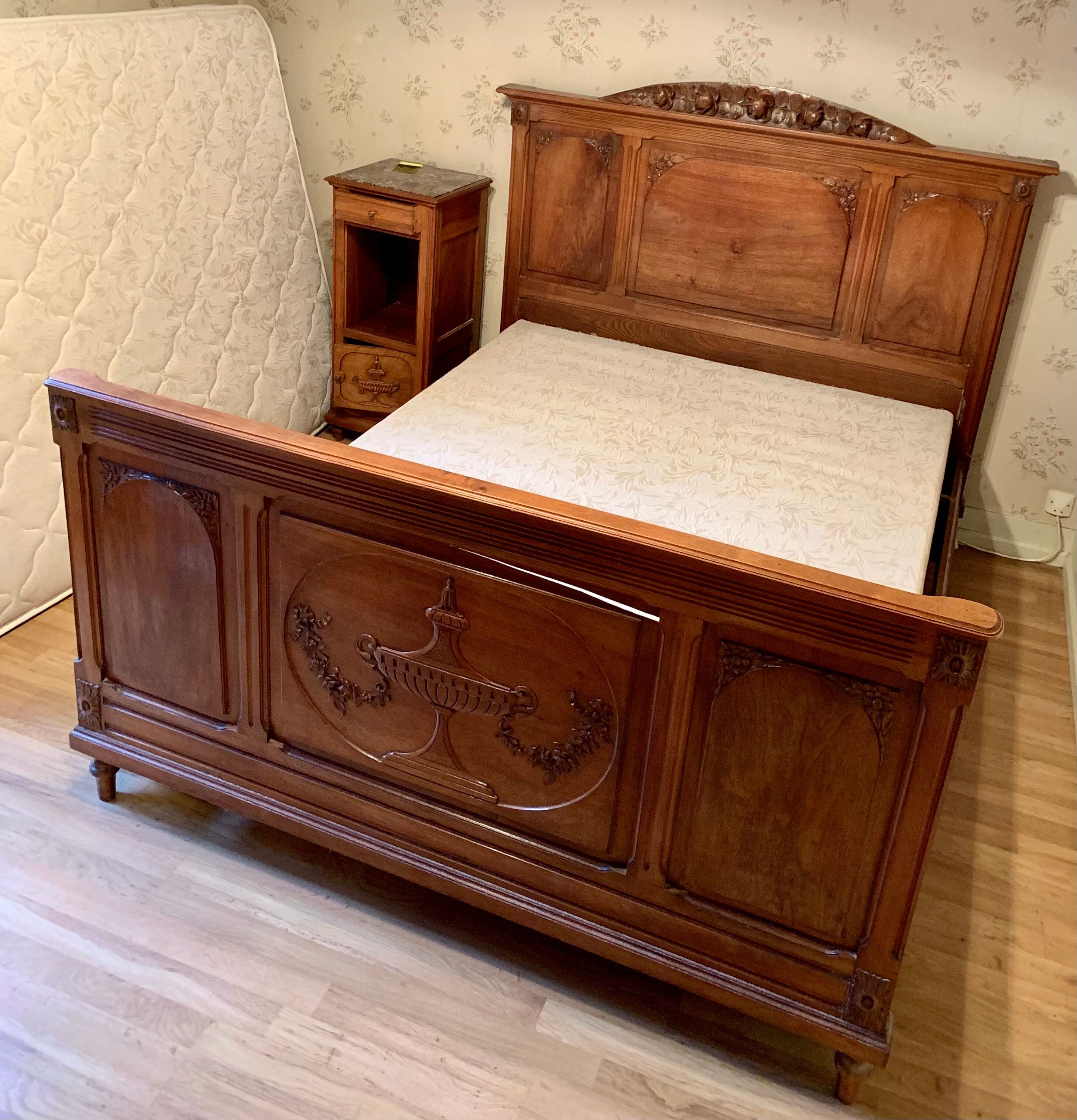 Old walnut bed