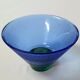 Bol Coupe Verre "Kairo" Lena Hansson - Hadeland Norvège Bleu & Vert 1980