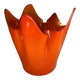 Murano orange handkerchief vase large 1970 Italy