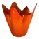 Murano orange handkerchief vase large 1970 Italy