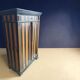 Antique Parisian wardrobe with graphic stripes – H180 cm